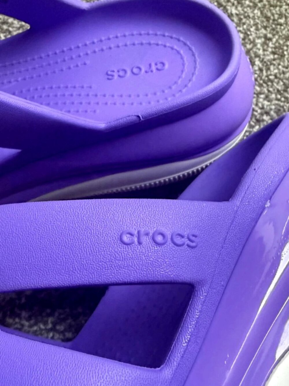 Crocs Mega Crush Triple Strap Platform Sandals Purple Galaxy Women's 8 Men's 6 - Picture 8 of 14